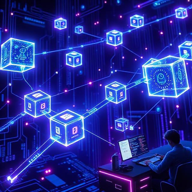 blockchain environment illustrating blockchain technology of emerging-technology