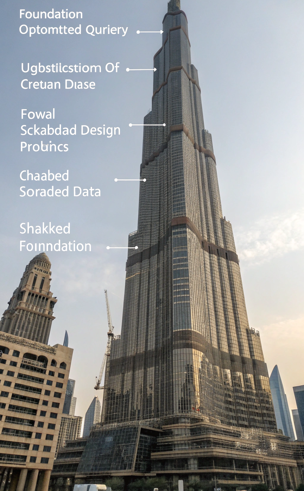"Visual comparison of good vs poor database design affecting scalability of digital products"