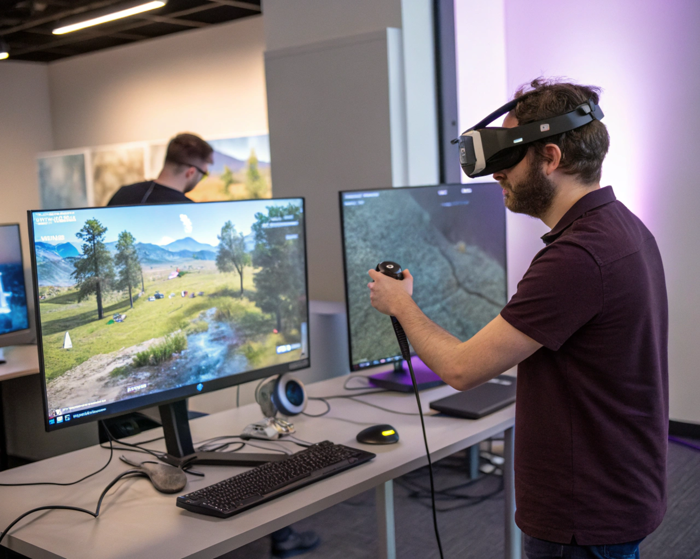 Creating immersive 3D gaming industry environments with spatial computing tools