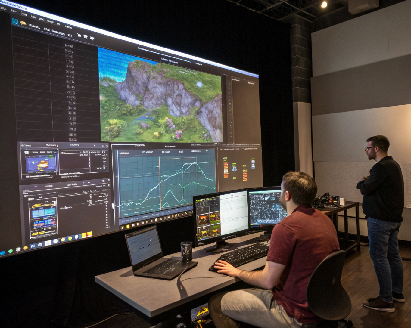 Procedural game content generation and dynamic difficulty adjustment in development studio