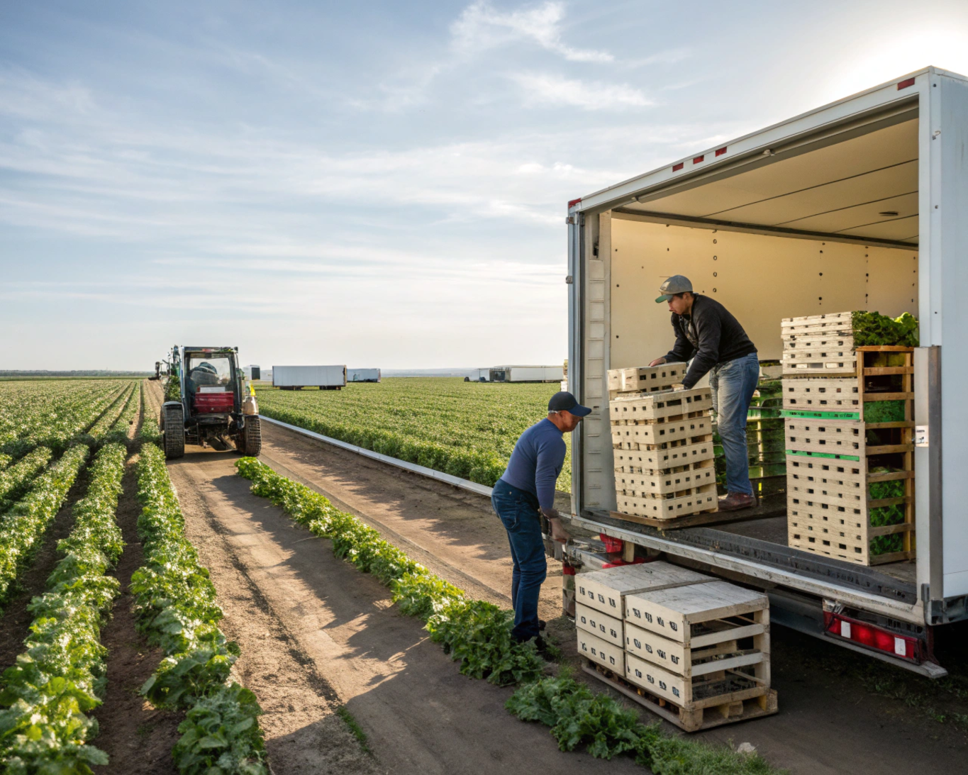 Modern food supply chain showing farm-to-store traceability and compliance agriculture