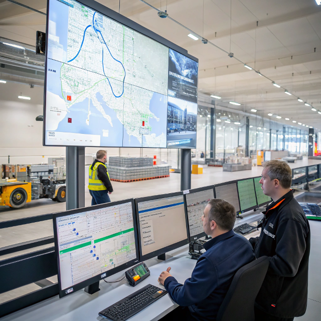 Smart Logistics Operations with Real-Time Monitoring and Automation Real-time logistics control center with predictive analytics and smart automation