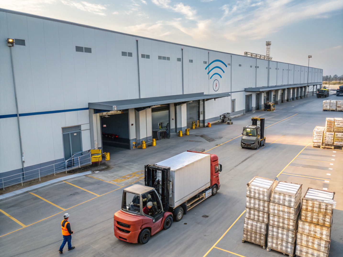 Scalable logistics operations across warehouses and transport hubs Modern logistics distribution center with real warehouse operations