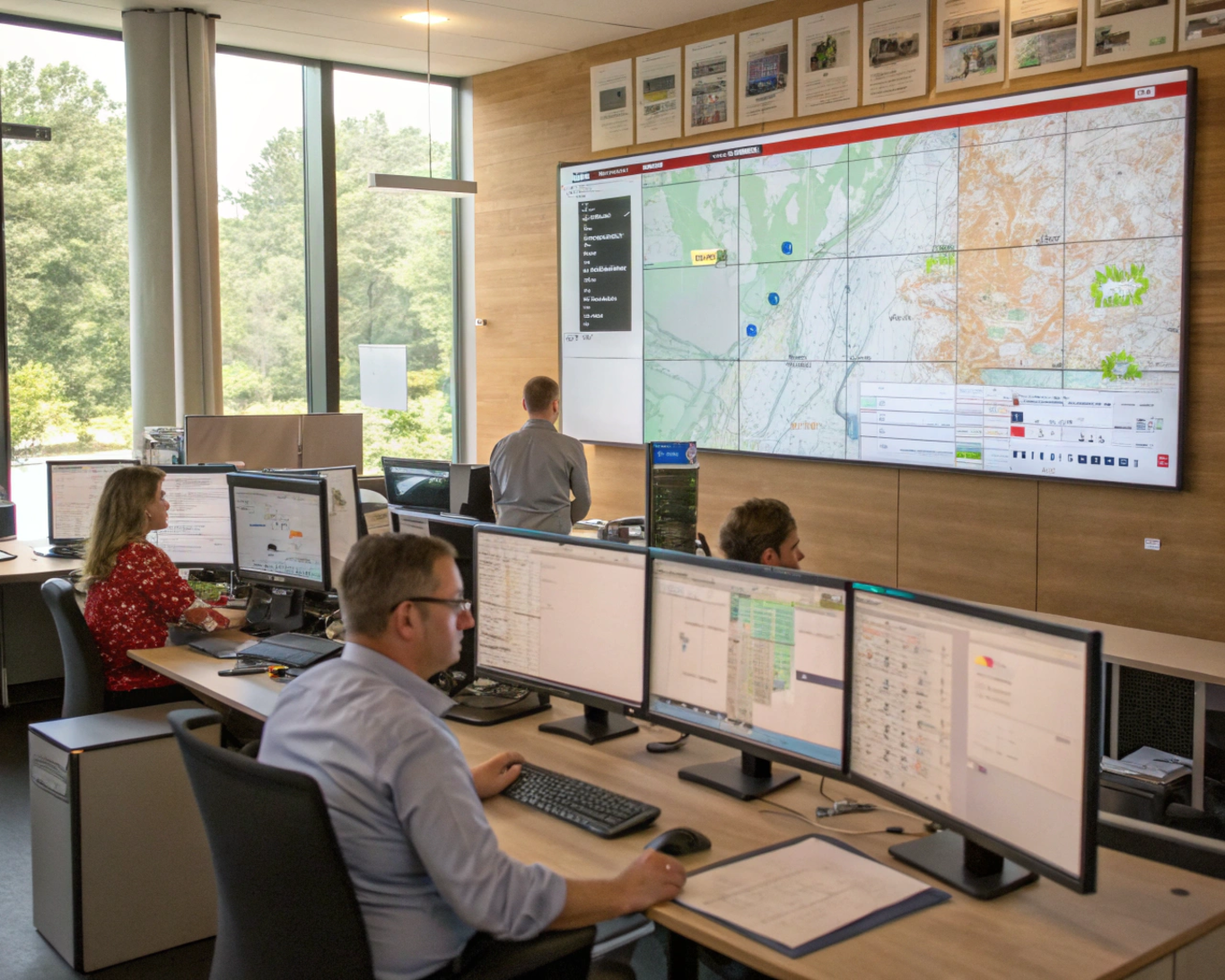 Cloud-Based Logistics Platform for Real-Time Global Visibility Global logistics control center with real-time dashboards on fleet and inventory