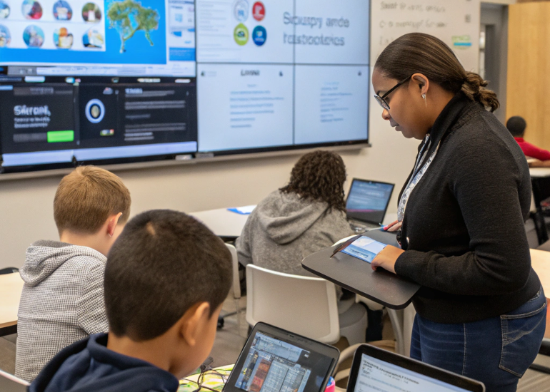 Smart Classrooms Powered by Integrated Education Systems AI-personalized classroom with student analytics and smart education system integration